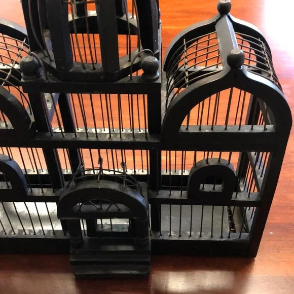 Vintage Taj Mahal Wood + Wire Decorative Birdcage - Picture 6 of 8